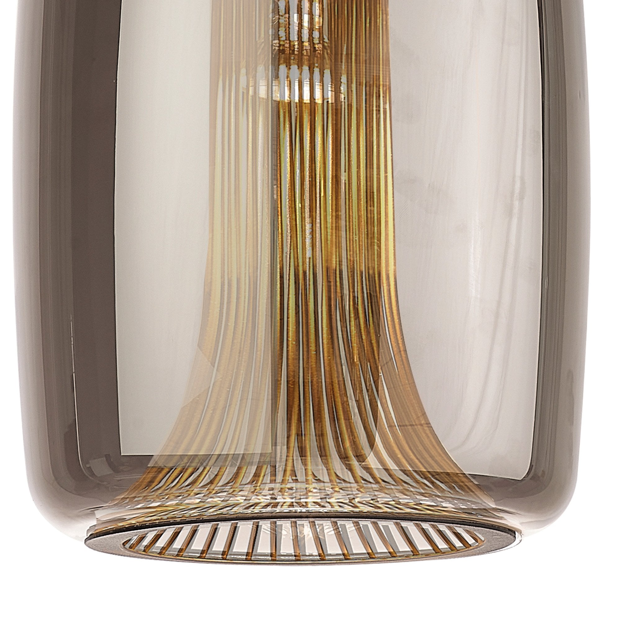 M8521 Kriss Cylinder Pendant Black/Black Glass Shade With Inner Lined Funnel Glass