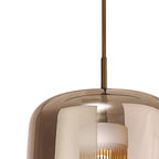 M8526 Kriss Cylinder Pendant Bronze/Bronze Glass Shade With Inner Lined Funnel Glass