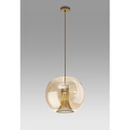 M8528 Kriss Squircle Pendant Bronze/Bronze Glass Shade With Inner Lined Funnel Glass