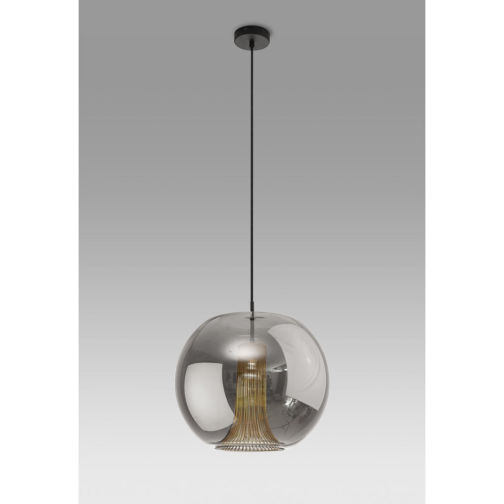 M8523 Kriss Squircle Pendant Black/Black Glass Shade With Inner Lined Funnel Glass