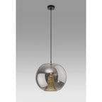 M8523 Kriss Squircle Pendant Black/Black Glass Shade With Inner Lined Funnel Glass