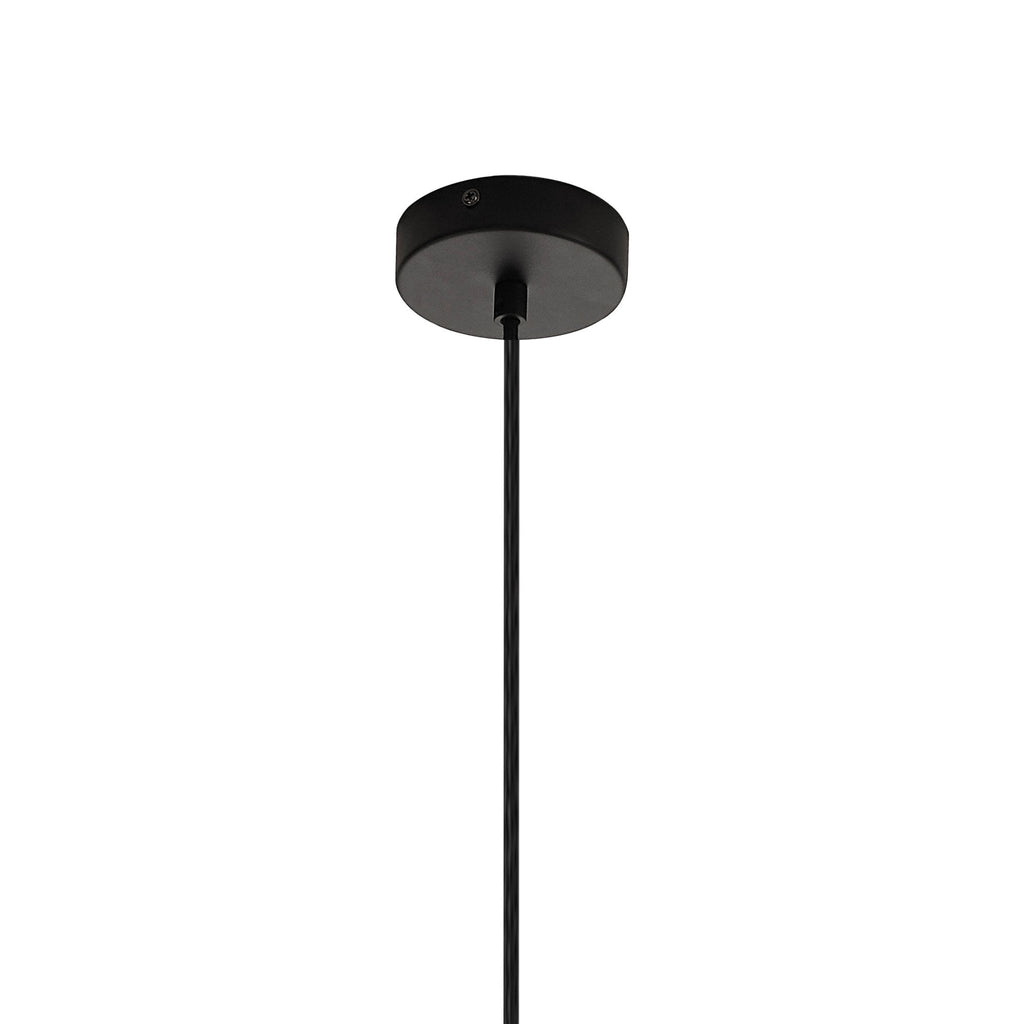 M8523 Kriss Squircle Pendant Black/Black Glass Shade With Inner Lined Funnel Glass