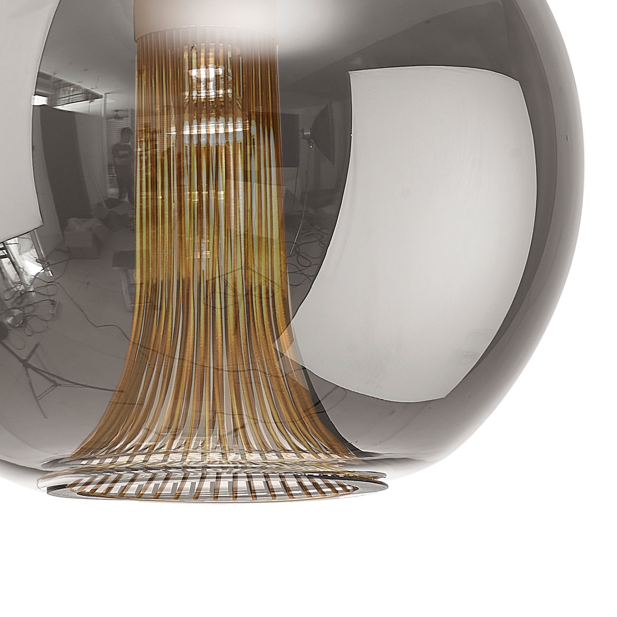 M8523 Kriss Squircle Pendant Black/Black Glass Shade With Inner Lined Funnel Glass