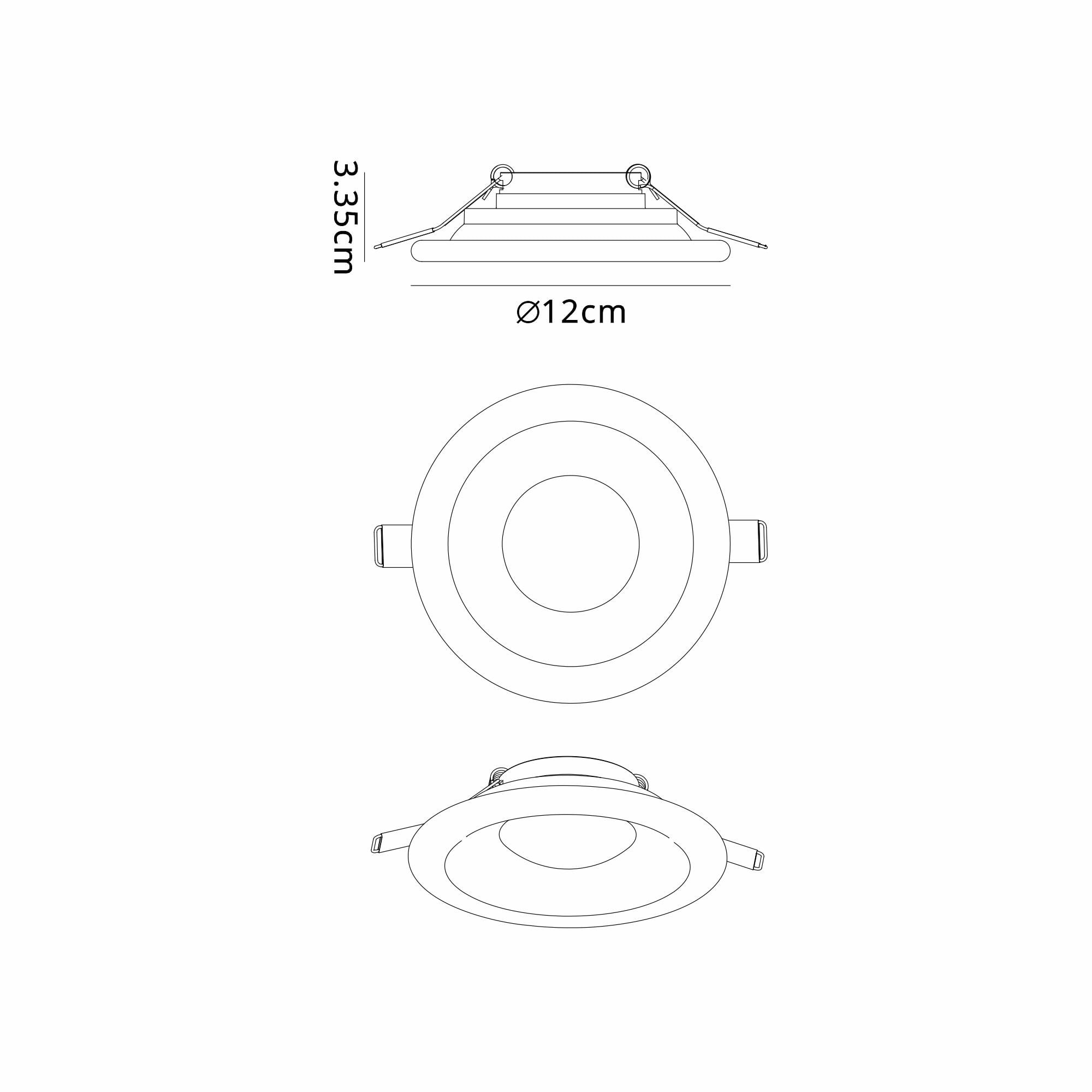 M8689 Lagos Recessed Spotlight 12cm Round White (S)