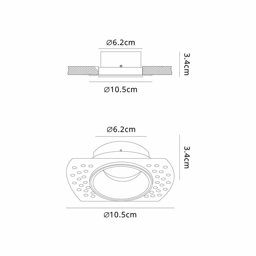 M8664 Lances Recessed Spotlight 10.5cm White Gypsum