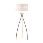 M4638AB/WS Loewe Floor Lamp 3 Light Antique Brass With White Shade (4738)