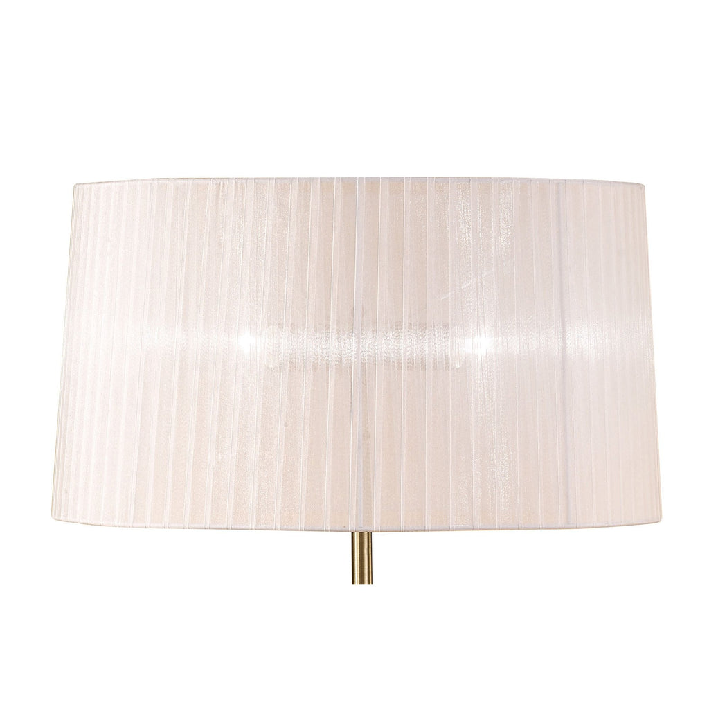 M4638AB/WS Loewe Floor Lamp 3 Light Antique Brass With White Shade (4738)