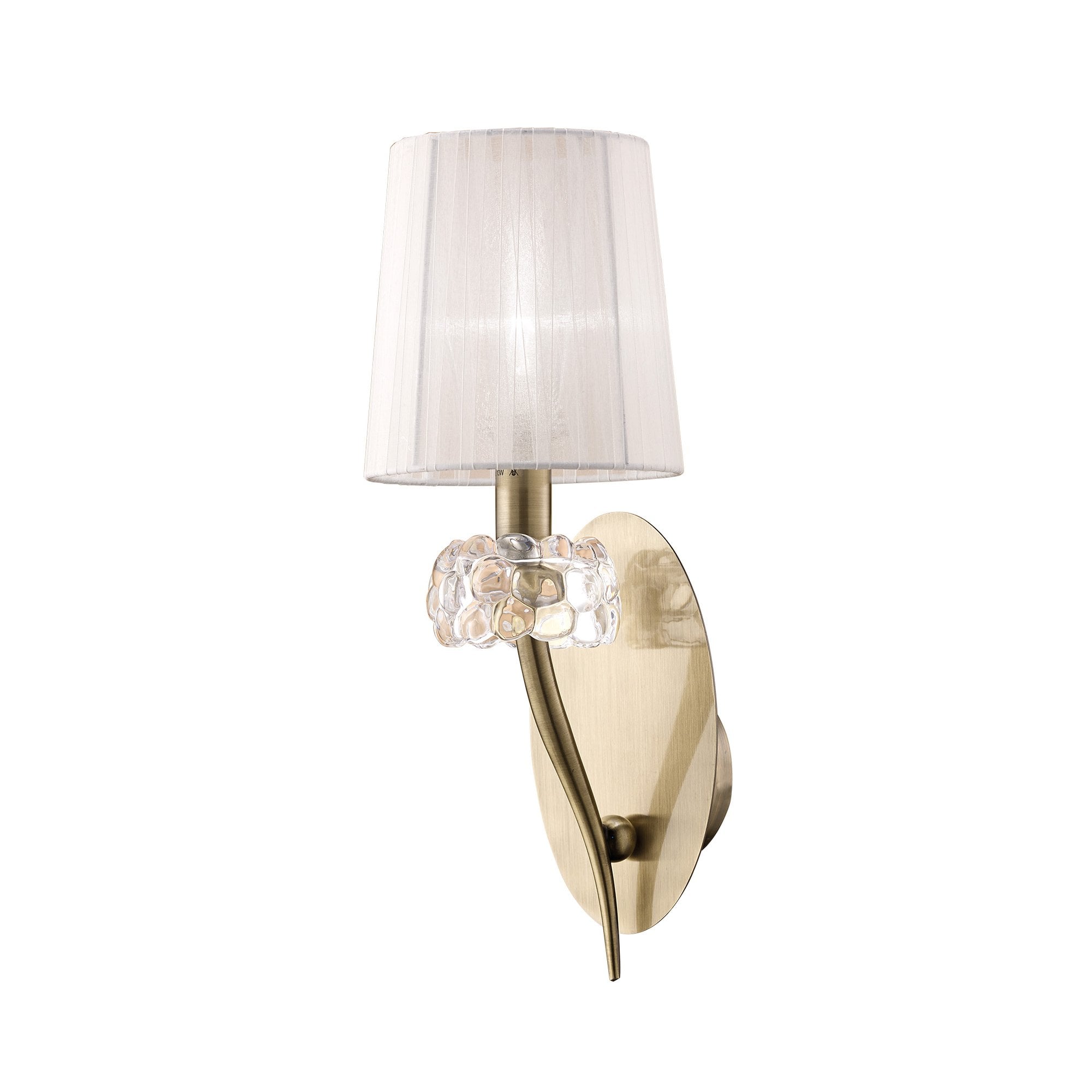 M4635AB/WS Loewe Wall Lamp 1 Light Antique Brass With White Shade (4735)