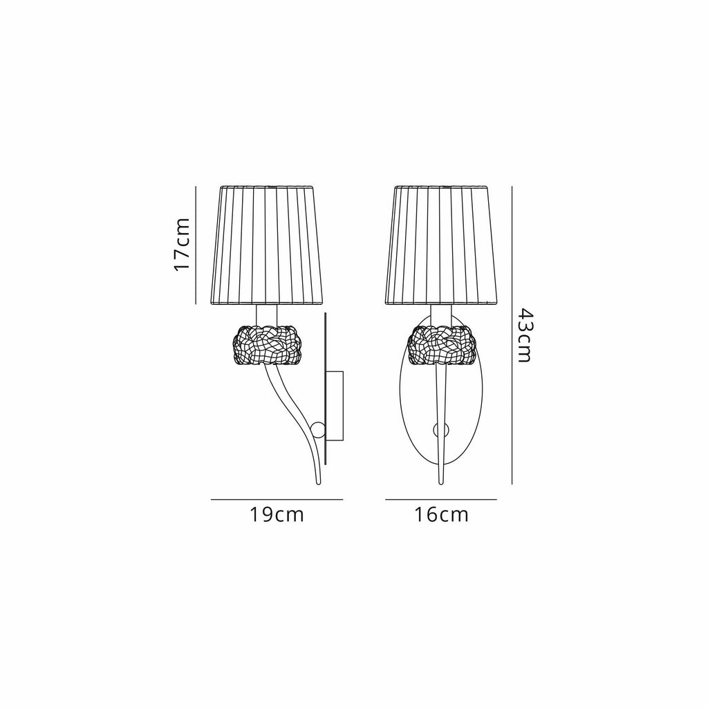 M4635AB/WS Loewe Wall Lamp 1 Light Antique Brass With White Shade (4735)