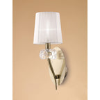M4635AB/WS Loewe Wall Lamp 1 Light Antique Brass With White Shade (4735)