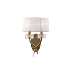 M4634AB/WS Loewe Wall Lamp 2 Light Antique Brass With White Shade (4734)