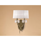 M4634AB/WS Loewe Wall Lamp 2 Light Antique Brass With White Shade (4734)
