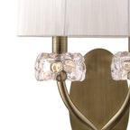 M4634AB/WS Loewe Wall Lamp 2 Light Antique Brass With White Shade (4734)