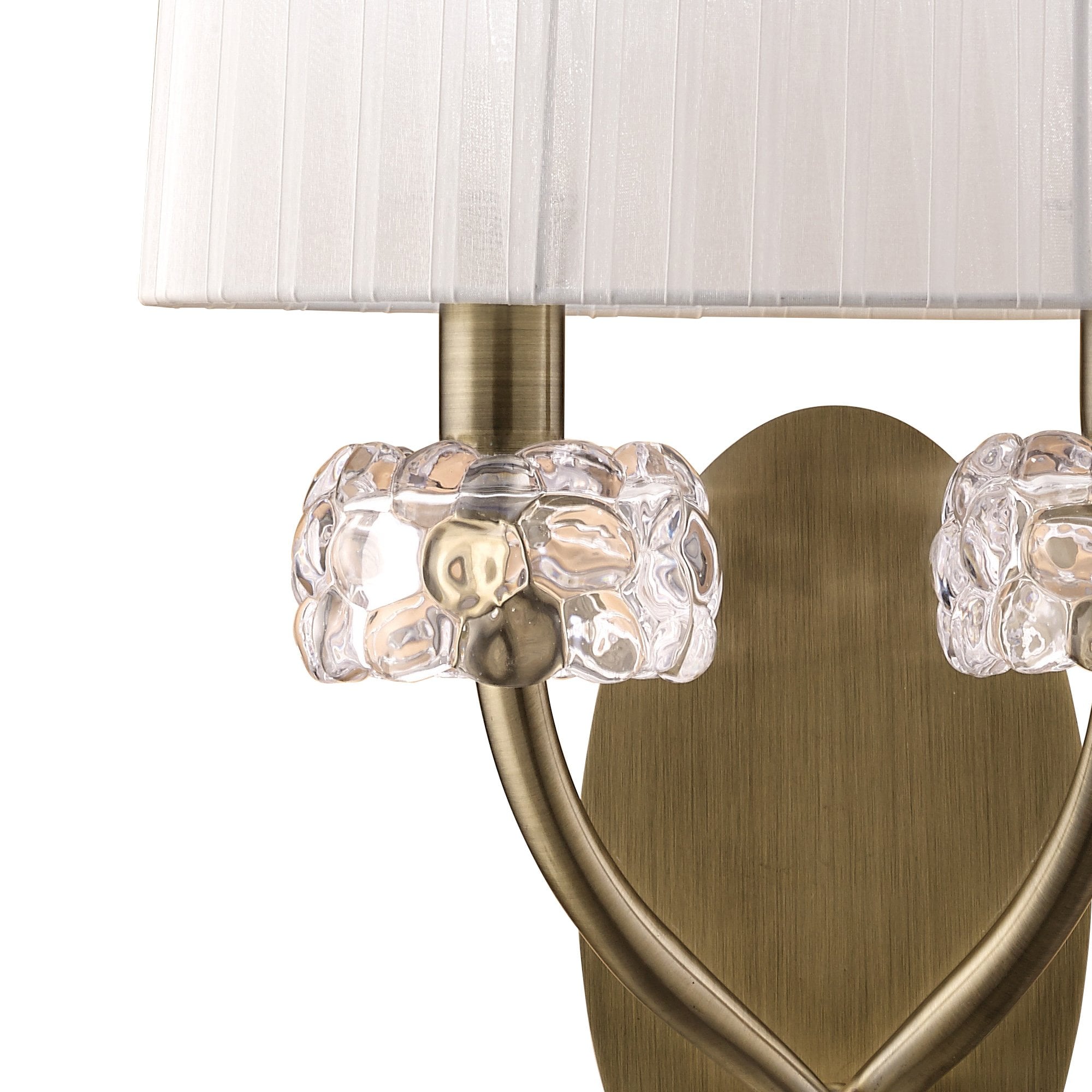 M4634AB/WS Loewe Wall Lamp 2 Light Antique Brass With White Shade (4734)