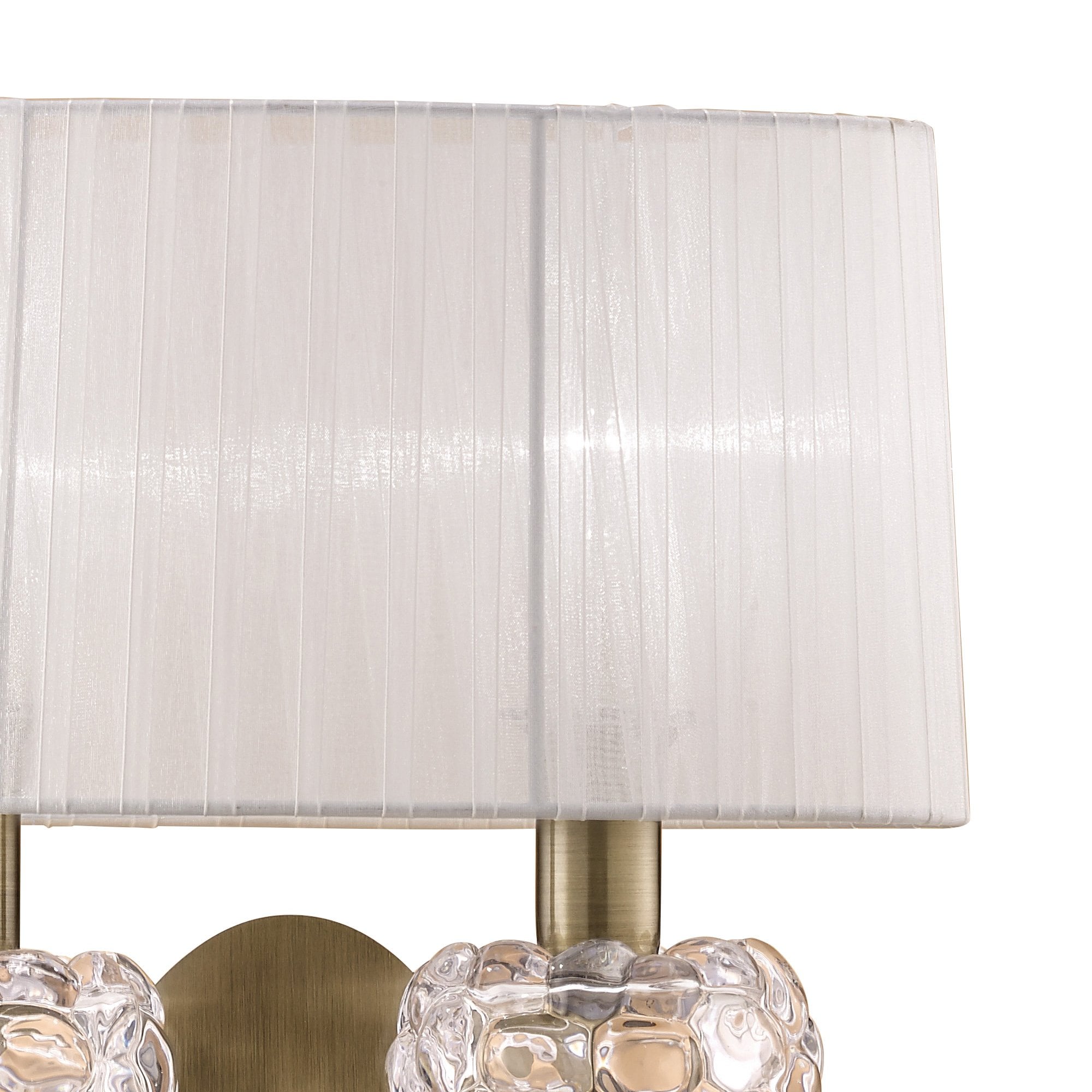 M4634AB/WS Loewe Wall Lamp 2 Light Antique Brass With White Shade (4734)
