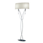 M1319 Lucca Floor Lamp 2 Light Polished Chrome With White Shade & Clear Crystal