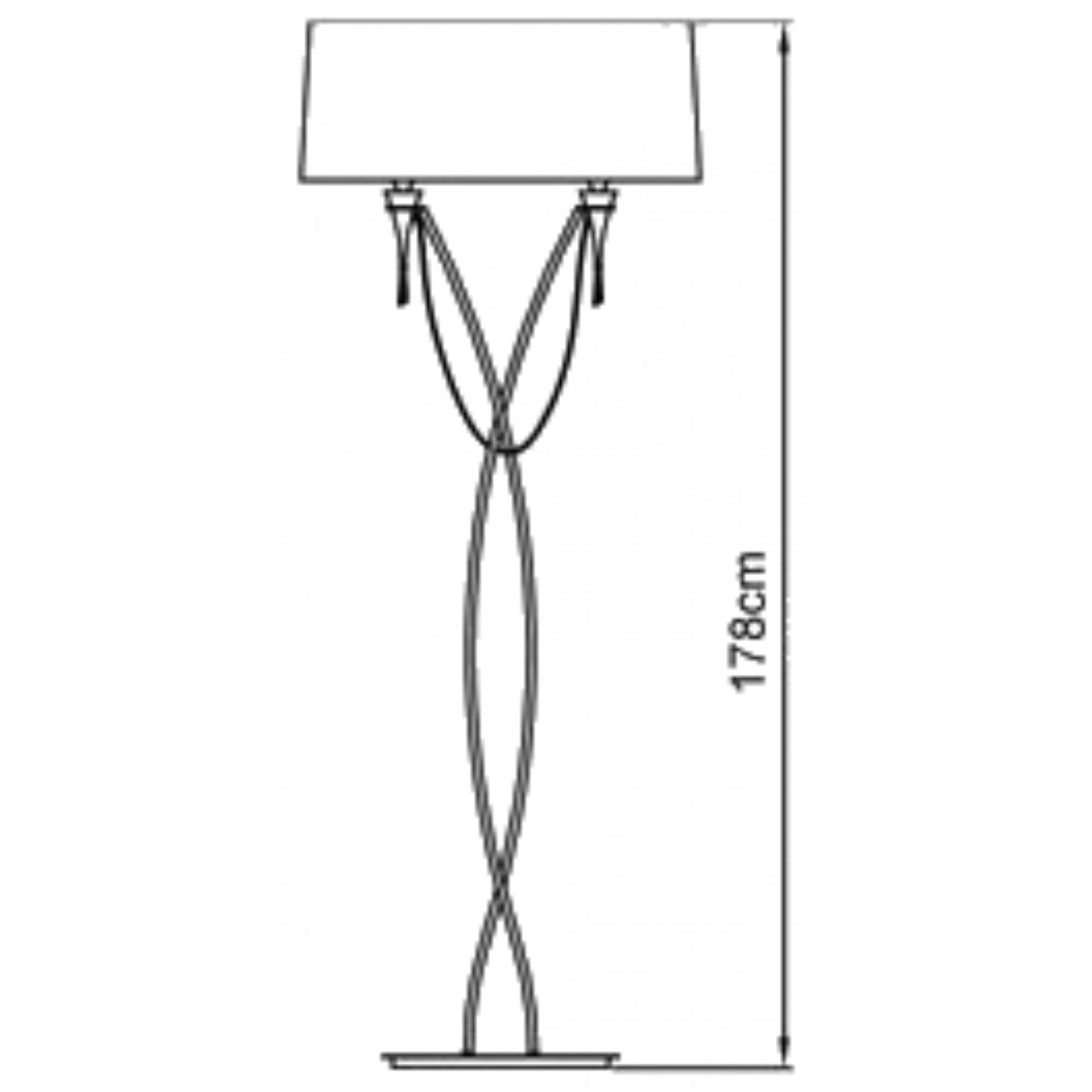 M1319 Lucca Floor Lamp 2 Light Polished Chrome With White Shade & Clear Crystal