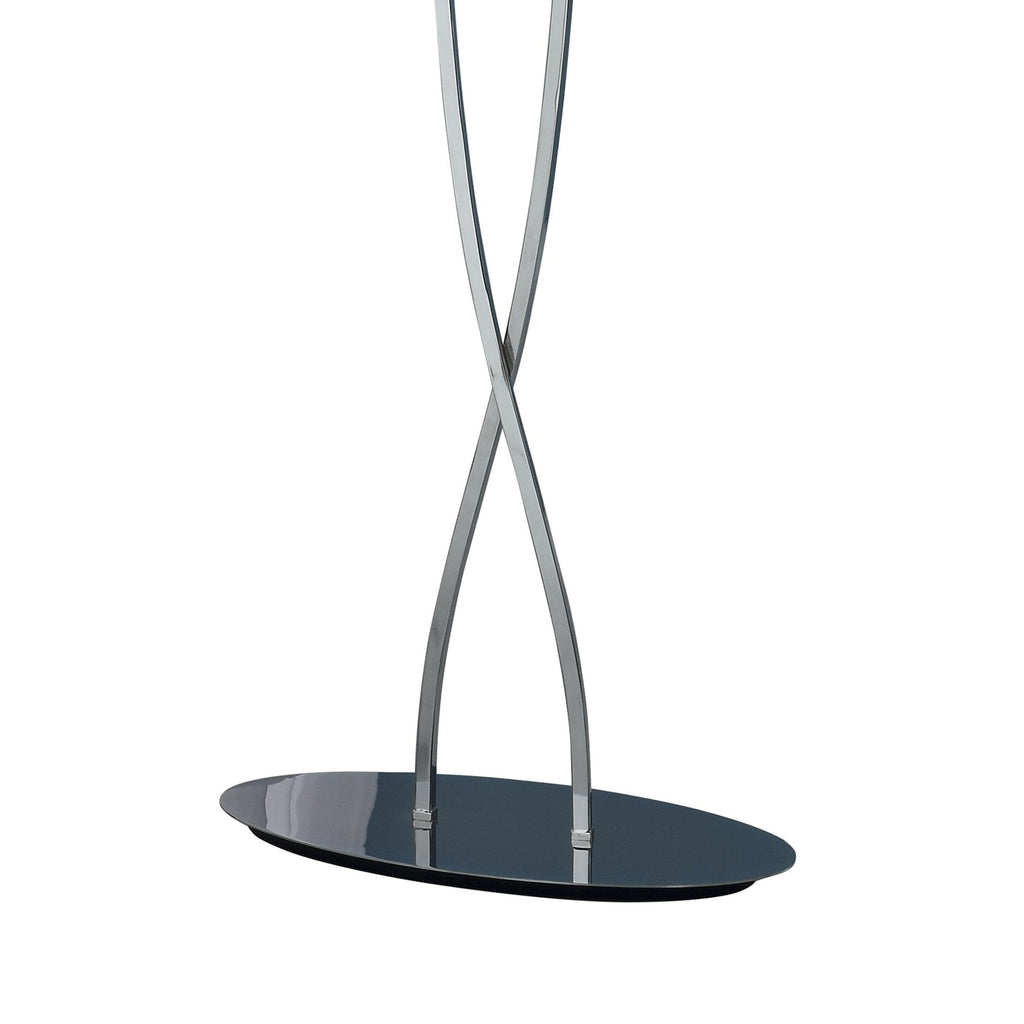 M1319 Lucca Floor Lamp 2 Light Polished Chrome With White Shade & Clear Crystal