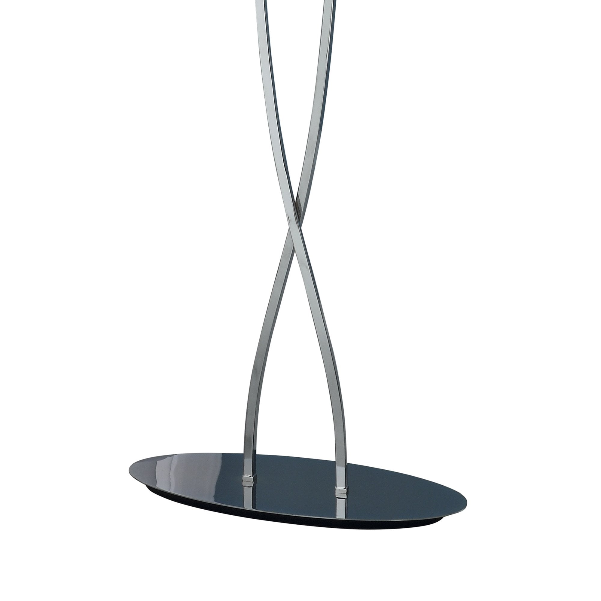 M1319 Lucca Floor Lamp 2 Light Polished Chrome With White Shade & Clear Crystal