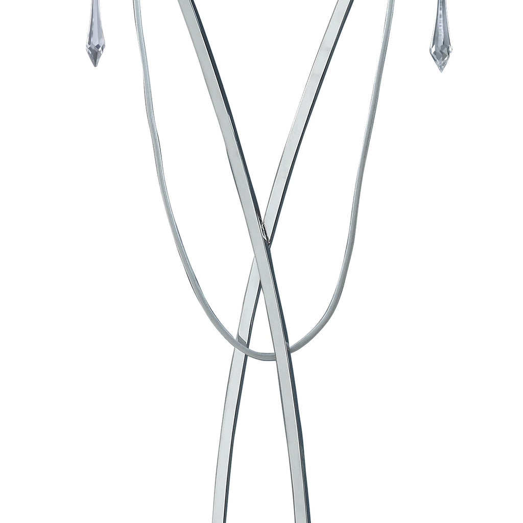 M1319 Lucca Floor Lamp 2 Light Polished Chrome With White Shade & Clear Crystal