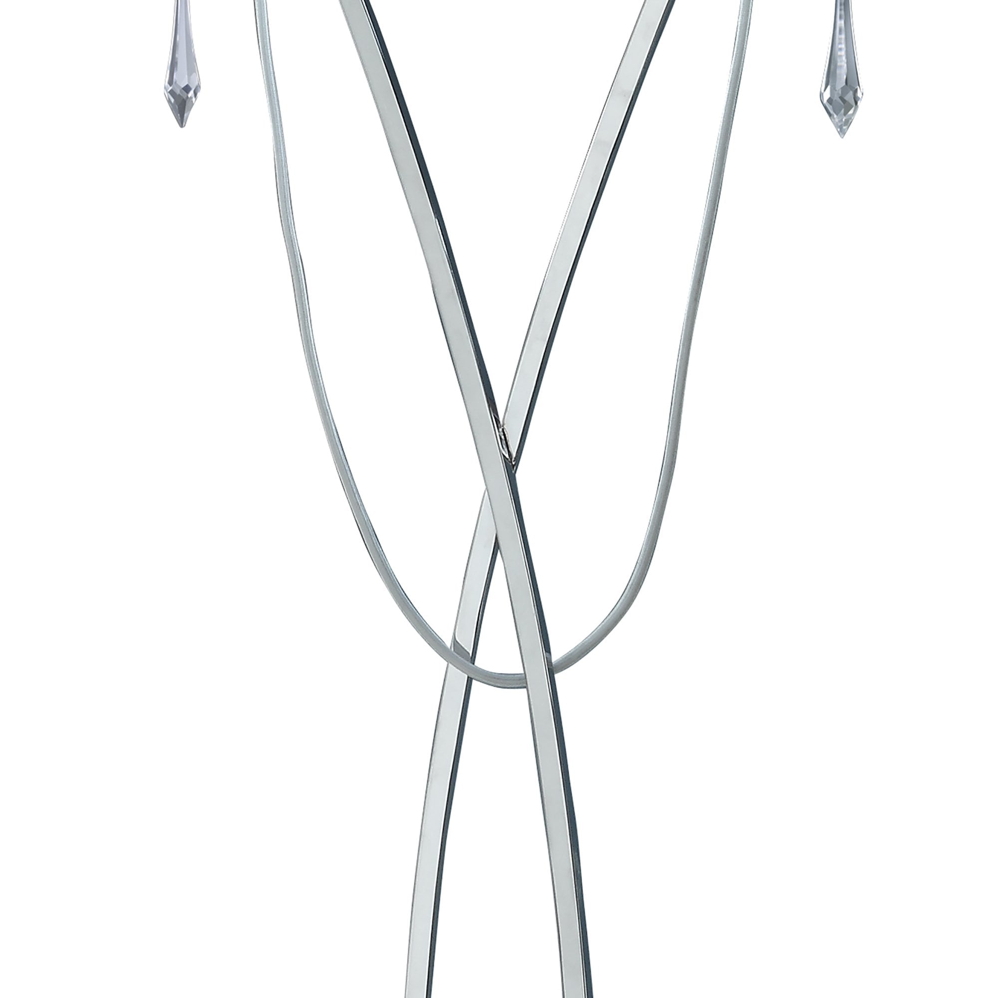 M1319 Lucca Floor Lamp 2 Light Polished Chrome With White Shade & Clear Crystal