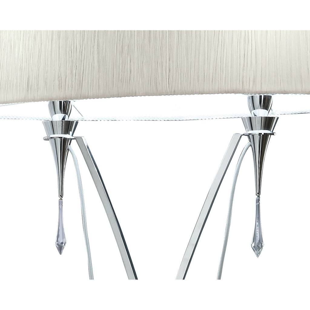 M1319 Lucca Floor Lamp 2 Light Polished Chrome With White Shade & Clear Crystal