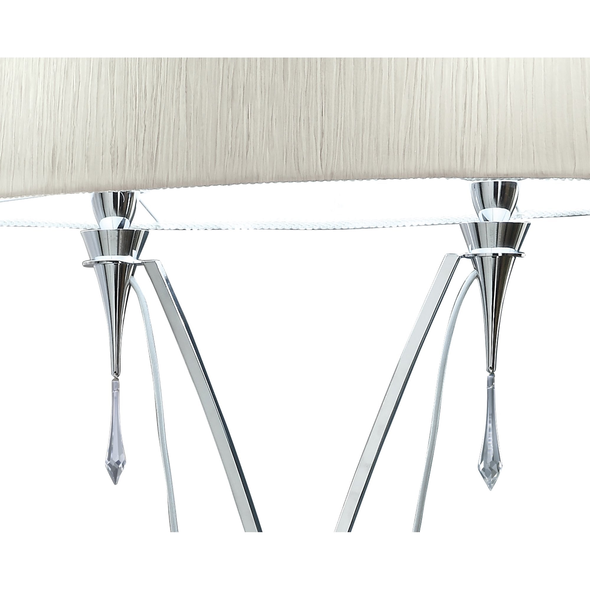 M1319 Lucca Floor Lamp 2 Light Polished Chrome With White Shade & Clear Crystal
