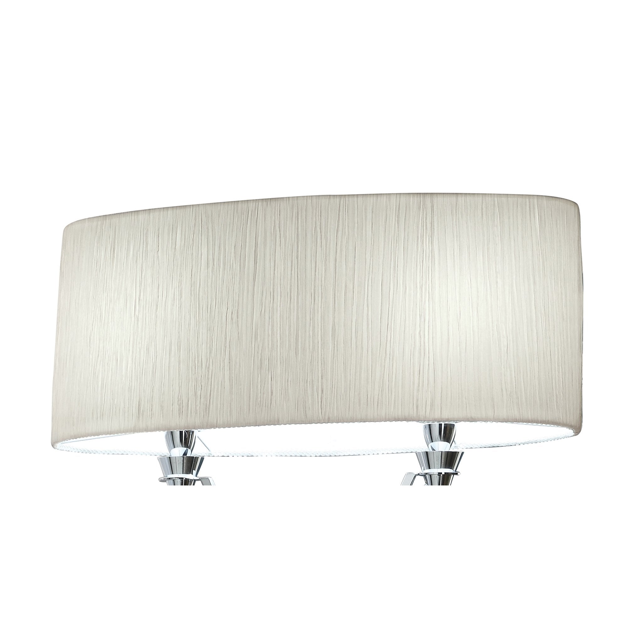 M1319 Lucca Floor Lamp 2 Light Polished Chrome With White Shade & Clear Crystal