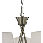 M1641AB Mara Pendant 5 Light Antique Brass With Ivory White Shades