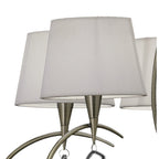 M1641AB Mara Pendant 5 Light Antique Brass With Ivory White Shades