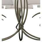 M1641AB Mara Pendant 5 Light Antique Brass With Ivory White Shades