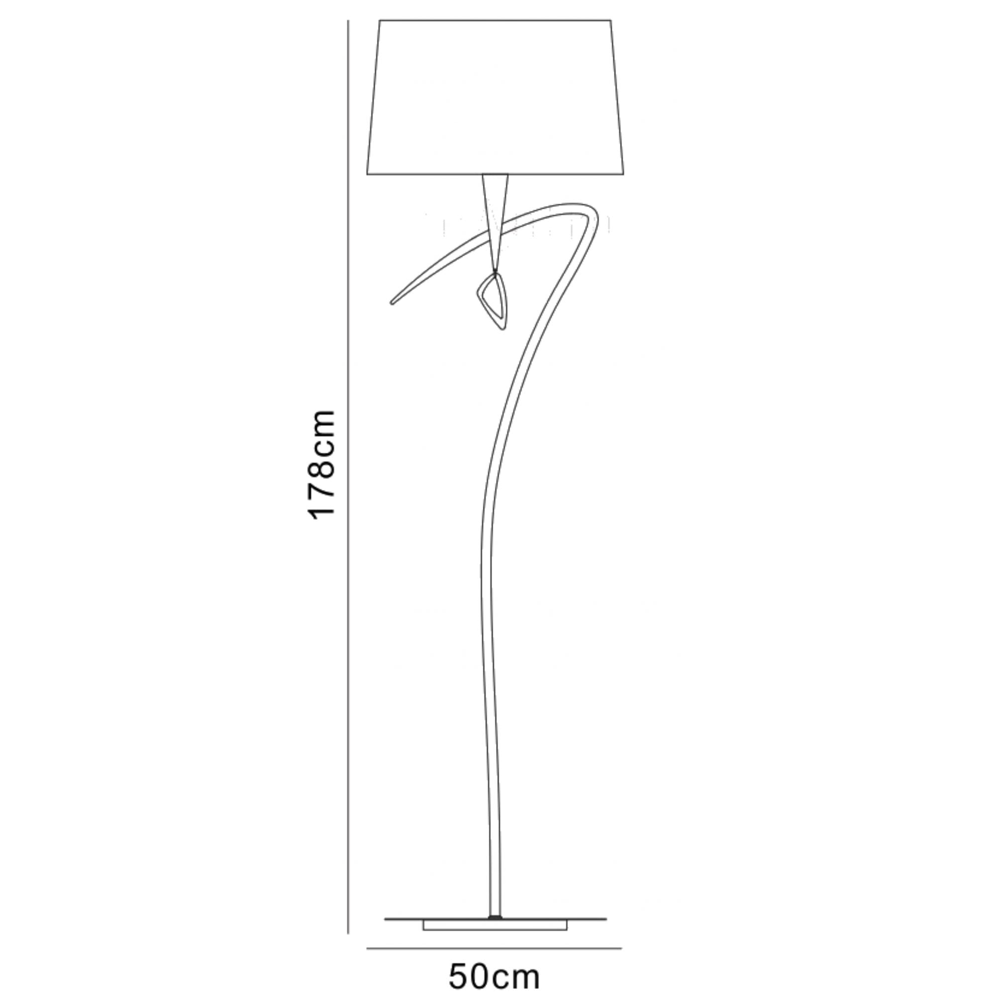 M1652AB Mara Floor Lamp 4 Light Antique Brass With Ivory White Shade