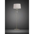 M1652AB Mara Floor Lamp 4 Light Antique Brass With Ivory White Shade