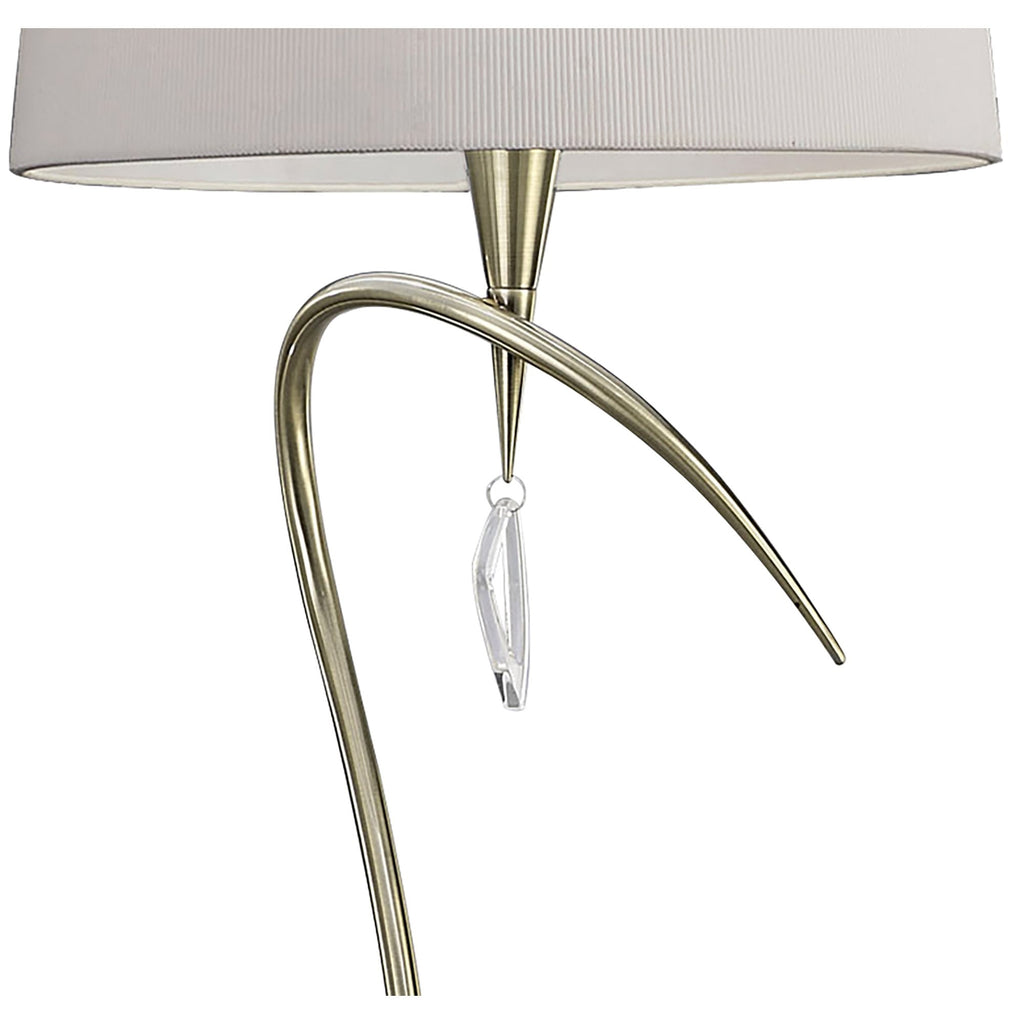 M1652AB Mara Floor Lamp 4 Light Antique Brass With Ivory White Shade