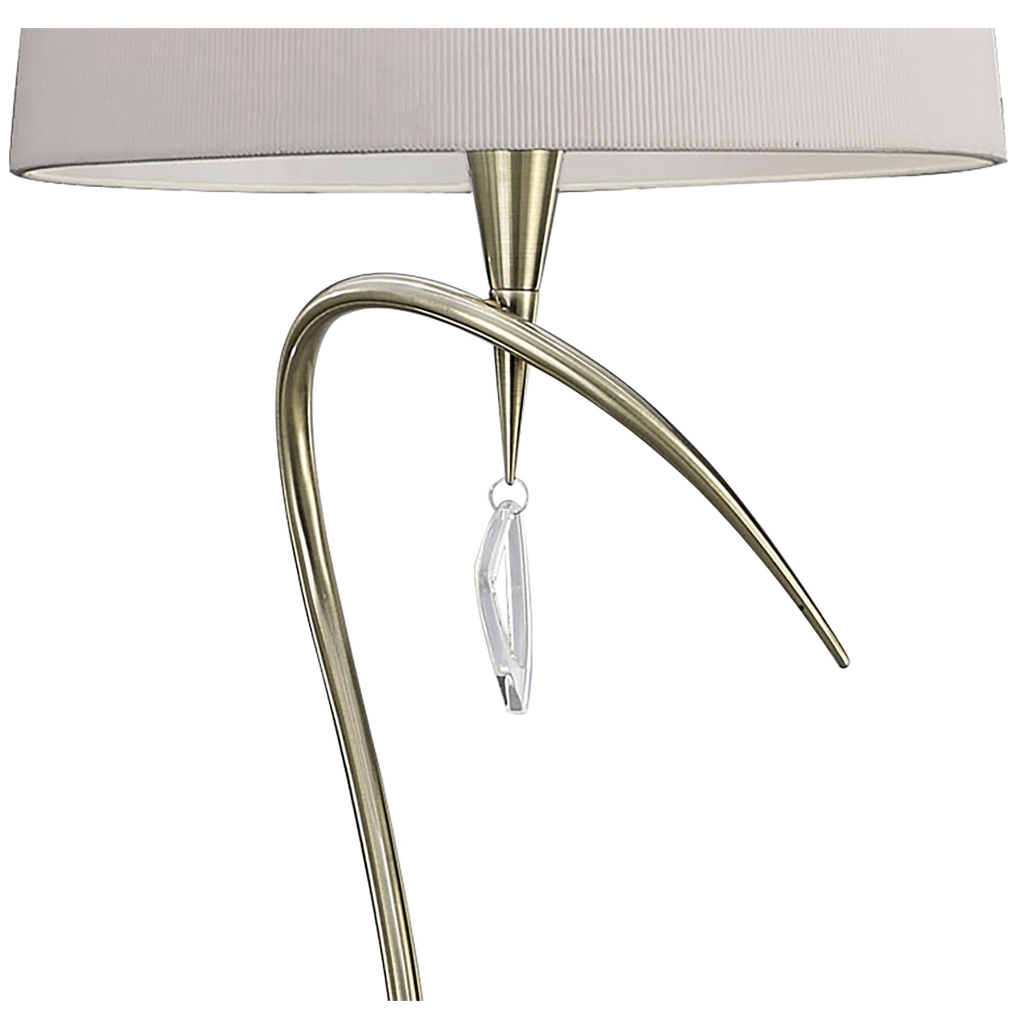 M1652AB Mara Floor Lamp 4 Light Antique Brass With Ivory White Shade
