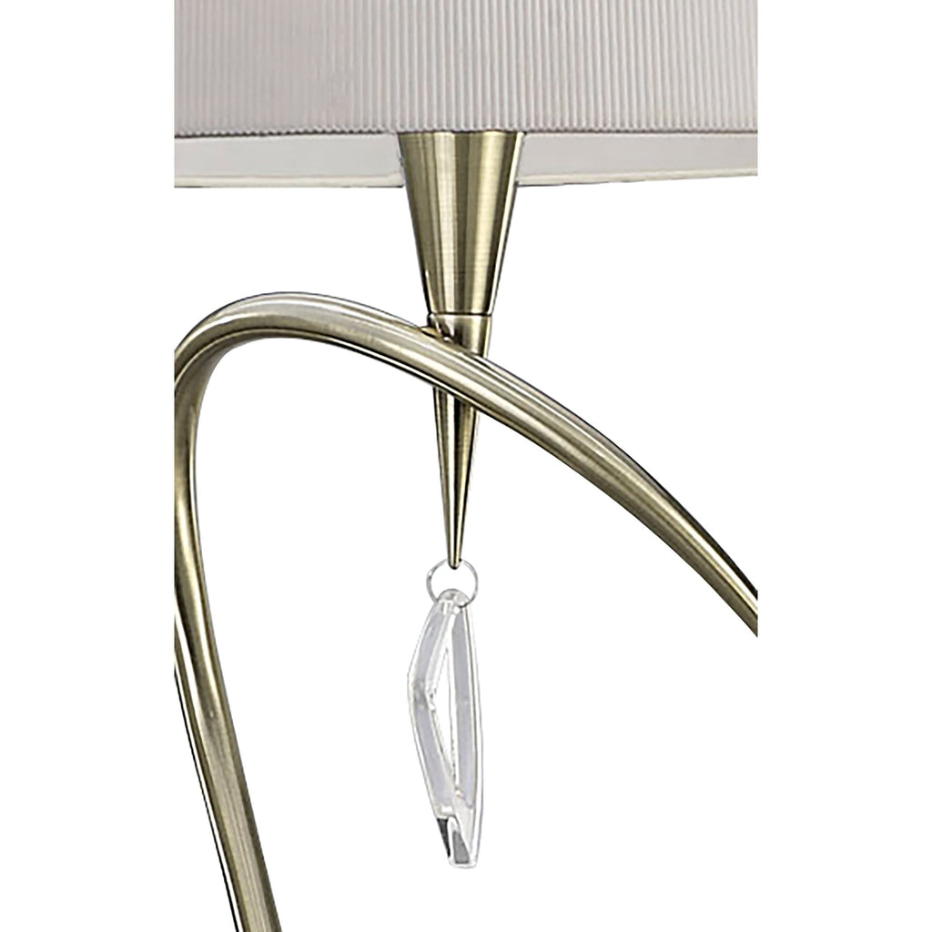 M1652AB Mara Floor Lamp 4 Light Antique Brass With Ivory White Shade
