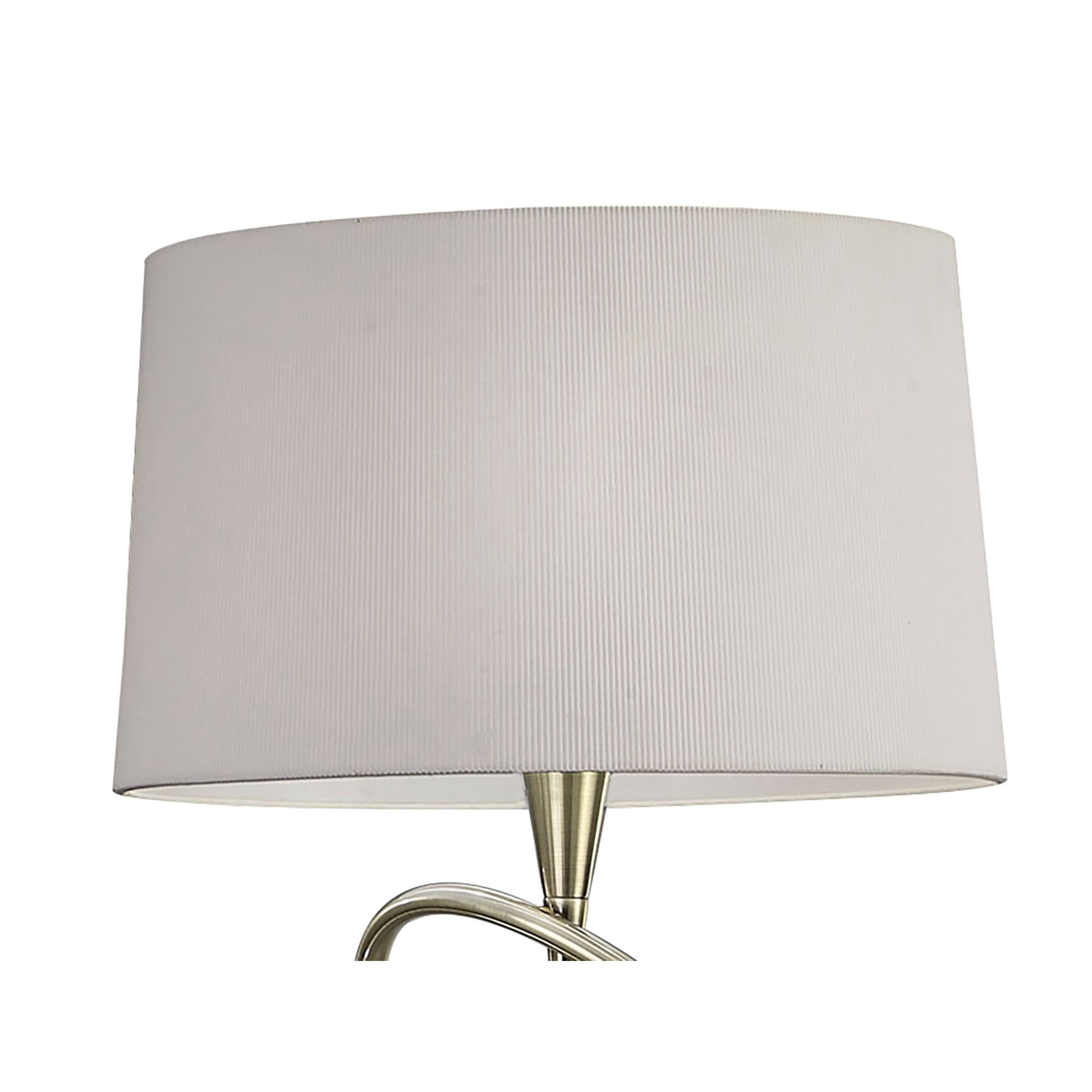 M1652AB Mara Floor Lamp 4 Light Antique Brass With Ivory White Shade