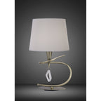 M1650AB Mara Table Lamp 1 Light Large Antique Brass With Ivory White Shade