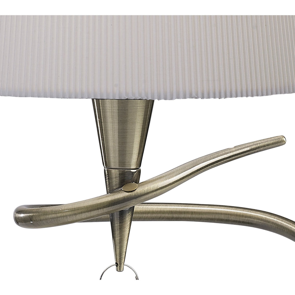 M1650AB Mara Table Lamp 1 Light Large Antique Brass With Ivory White Shade