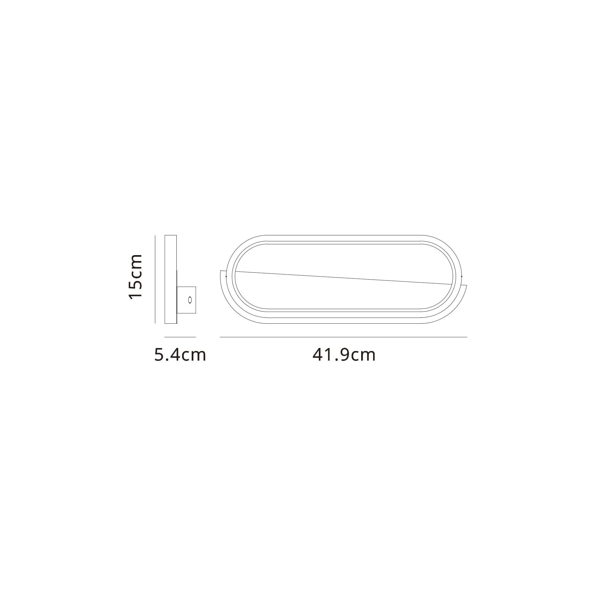 M8502 Marmol LED Wall Lamp Oval White Marble/White