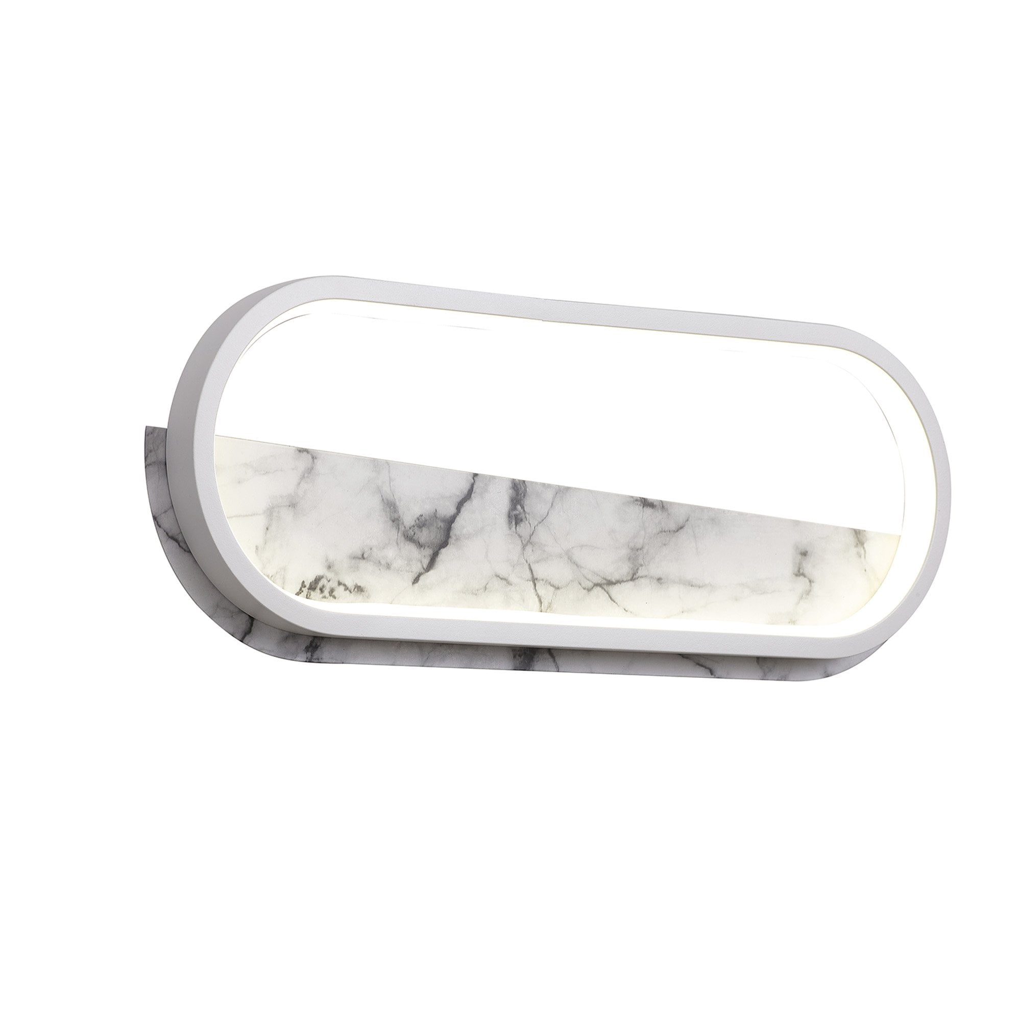 M8502 Marmol LED Wall Lamp Oval White Marble/White