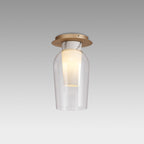 M8399 Nora 1 Light Semi Ceiling Gold/White/Clear Glass With Frosted Inner