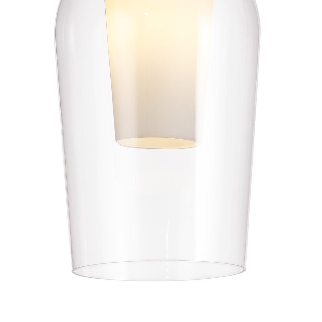 M8399 Nora 1 Light Semi Ceiling Gold/White/Clear Glass With Frosted Inner