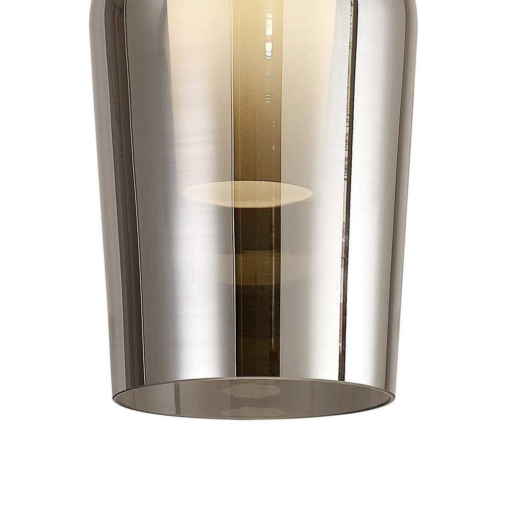 M8287 Nora 1 Light Semi Ceiling Black/Black Marble/Chrome Glass With Frosted Inner