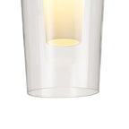 M8279 Nora 1 Light Semi Ceiling White/Wood/Clear Glass With Frosted Inner