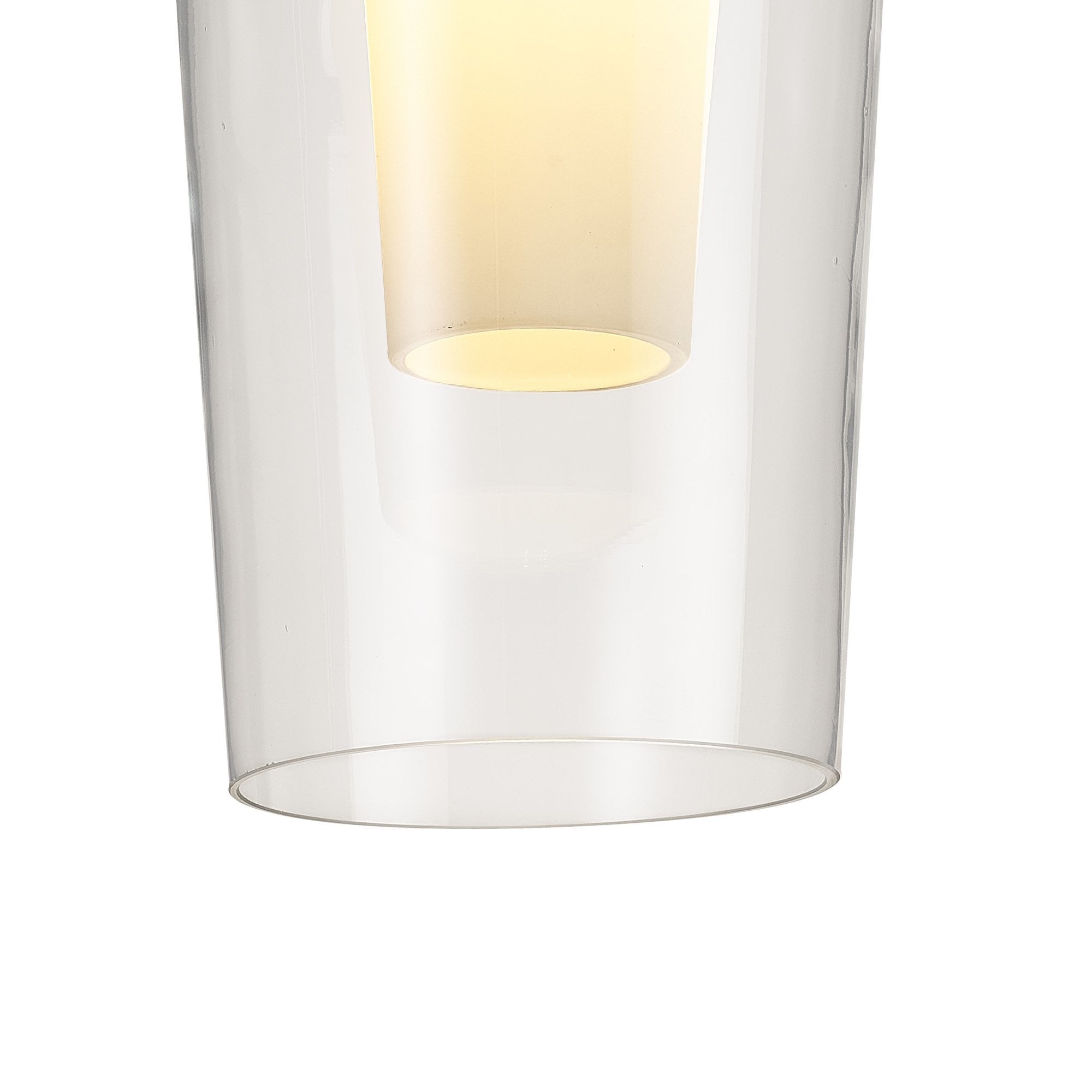 M8279 Nora 1 Light Semi Ceiling White/Wood/Clear Glass With Frosted Inner