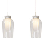 M8397 Nora 3 Light Linear Pendant Gold/White/Clear Glass With Frosted Inner