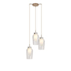 M8396 Nora 3 Light Round Pendant Gold/White/Clear Glass With Frosted Inner