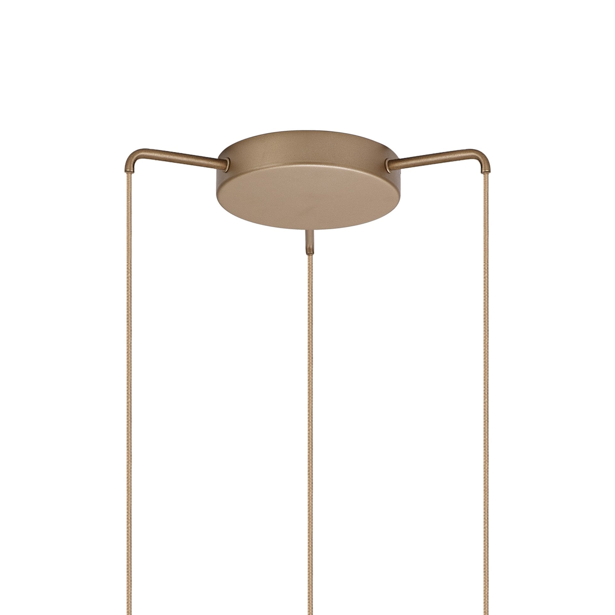 M8396 Nora 3 Light Round Pendant Gold/White/Clear Glass With Frosted Inner