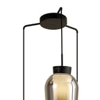 M8284 Nora 3 Light Round Pendant Black/Black Marble/Chrome Glass With Frosted Inner